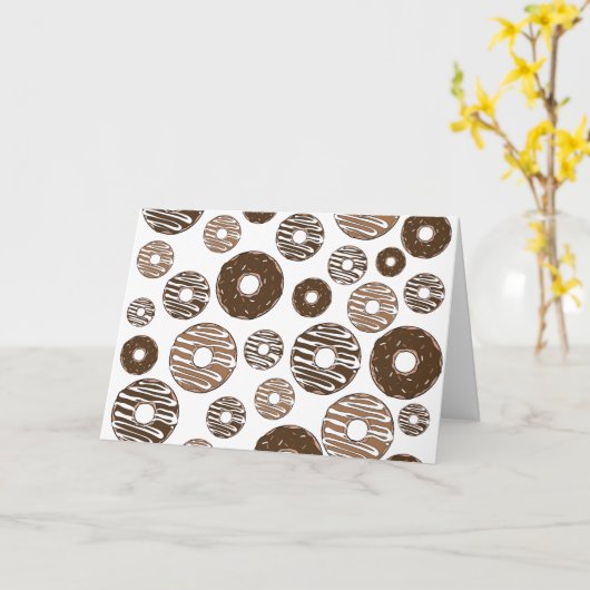 Donut Pattern, Chocolate Donuts, Karamel Donuts Karte (Gelbe Blume)