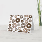 Donut Pattern, Chocolate Donuts, Karamel Donuts Karte (Vorderseite)