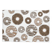 Donut Pattern, Chocolate Donuts, Karamel Donuts Kissenbezug (Rückseite)