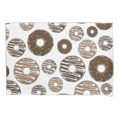 Donut Pattern, Chocolate Donuts, Karamel Donuts Kissenbezug (Vorderseite)