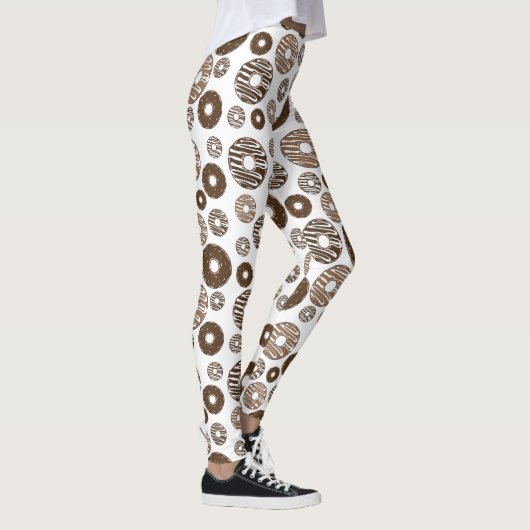 Donut Pattern, Chocolate Donuts, Karamel Donuts Leggings (Rechts)