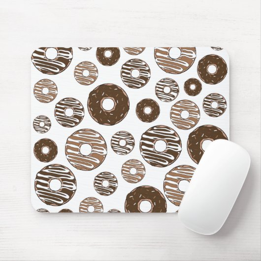 Donut Pattern, Chocolate Donuts, Karamel Donuts Mousepad (Mit Mouse)