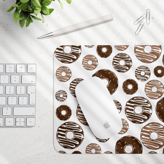 Donut Pattern, Chocolate Donuts, Karamel Donuts Mousepad