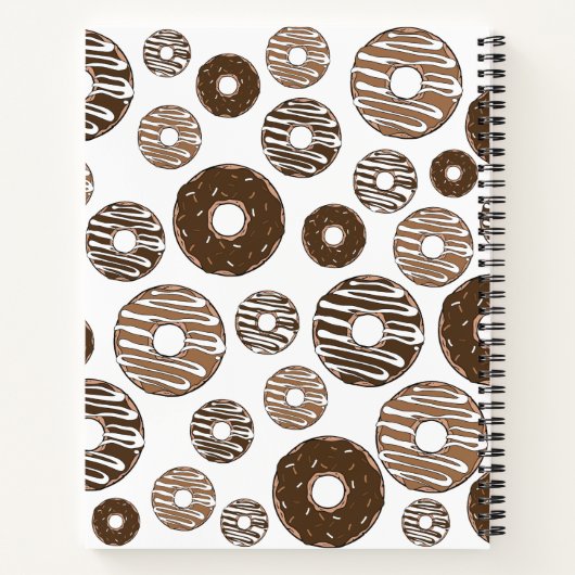 Donut Pattern, Chocolate Donuts, Karamel Donuts Notizblock (Rückseite)