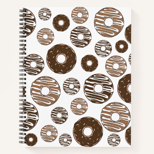 Donut Pattern, Chocolate Donuts, Karamel Donuts Notizblock (Vorderseite)