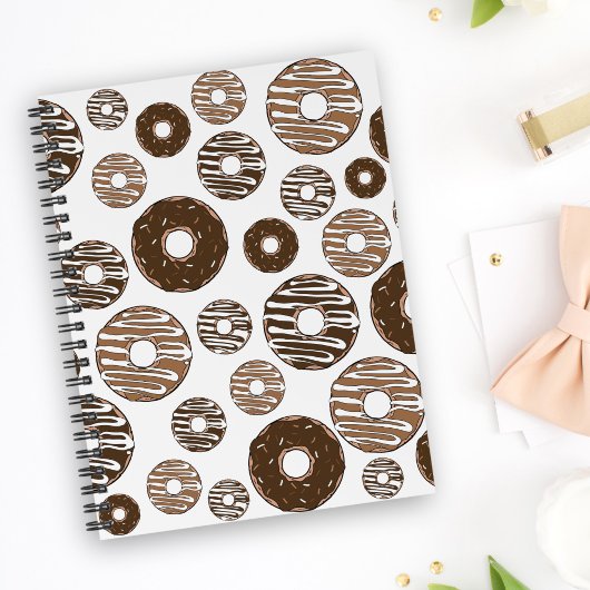 Donut Pattern, Chocolate Donuts, Karamel Donuts Notizblock