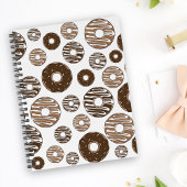 Donut Pattern, Chocolate Donuts, Karamel Donuts Notizblock