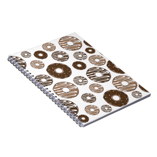 Donut Pattern, Chocolate Donuts, Karamel Donuts Notizblock (Rechte Seite)