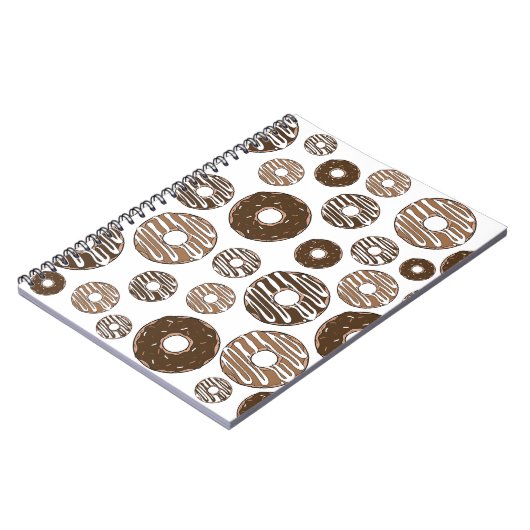 Donut Pattern, Chocolate Donuts, Karamel Donuts Notizblock (Linke Seite)