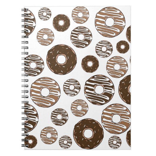Donut Pattern, Chocolate Donuts, Karamel Donuts Notizblock (Vorderseite)