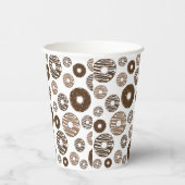 Donut Pattern, Chocolate Donuts, Karamel Donuts Pappbecher (Rechts)