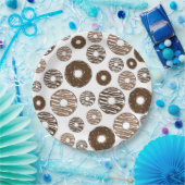 Donut Pattern, Chocolate Donuts, Karamel Donuts Pappteller (Party)