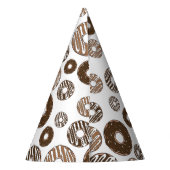 Donut Pattern, Chocolate Donuts, Karamel Donuts Partyhütchen (Rückseite)