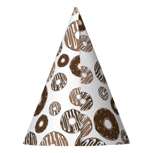 Donut Pattern, Chocolate Donuts, Karamel Donuts Partyhütchen (Rückseite)