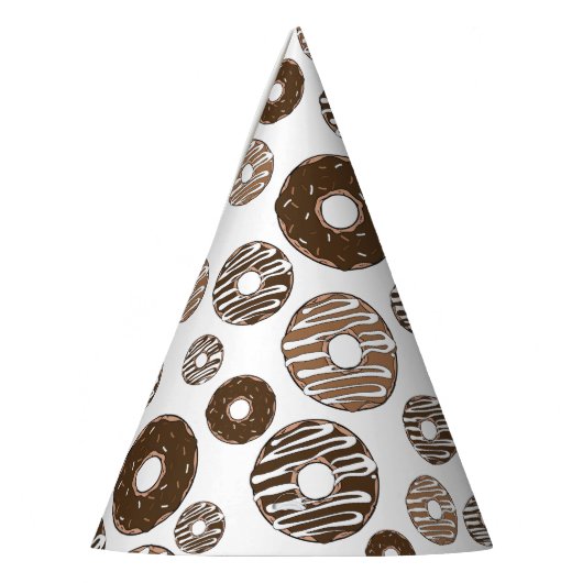 Donut Pattern, Chocolate Donuts, Karamel Donuts Partyhütchen (Links)