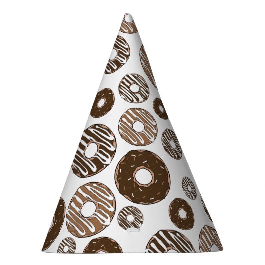 Donut Pattern, Chocolate Donuts, Karamel Donuts Partyhütchen (Rechts)