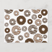Donut Pattern, Chocolate Donuts, Karamel Donuts Postkarte (Vorderseite)