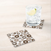 Donut Pattern, Chocolate Donuts, Karamel Donuts Rechteckiger Pappuntersetzer (Vor Ort)