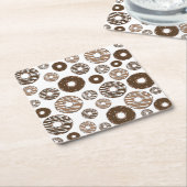 Donut Pattern, Chocolate Donuts, Karamel Donuts Rechteckiger Pappuntersetzer (angewinkelt)
