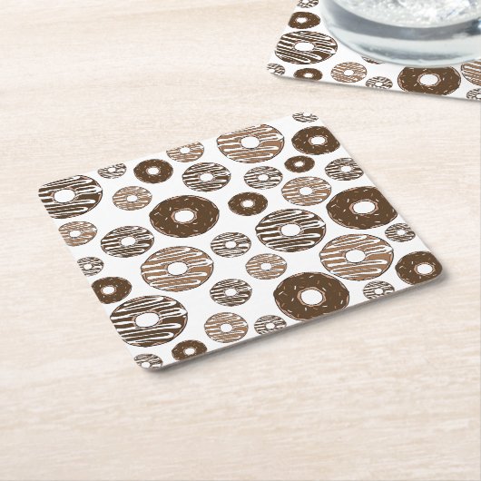 Donut Pattern, Chocolate Donuts, Karamel Donuts Rechteckiger Pappuntersetzer (angewinkelt)