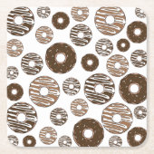 Donut Pattern, Chocolate Donuts, Karamel Donuts Rechteckiger Pappuntersetzer (Vorderseite)