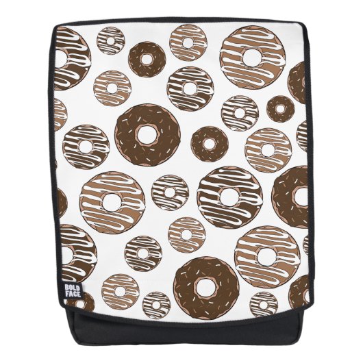 Donut Pattern, Chocolate Donuts, Karamel Donuts Rucksack (Vorderseite)