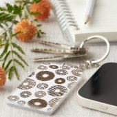 Donut Pattern, Chocolate Donuts, Karamel Donuts Schlüsselanhänger (Vorderseite rechts)