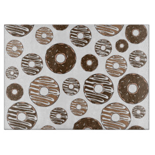 Donut Pattern, Chocolate Donuts, Karamel Donuts Schneidebrett