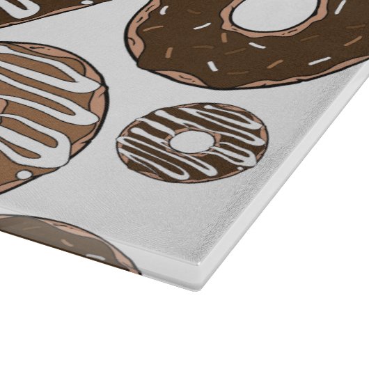 Donut Pattern, Chocolate Donuts, Karamel Donuts Schneidebrett (Ecke)