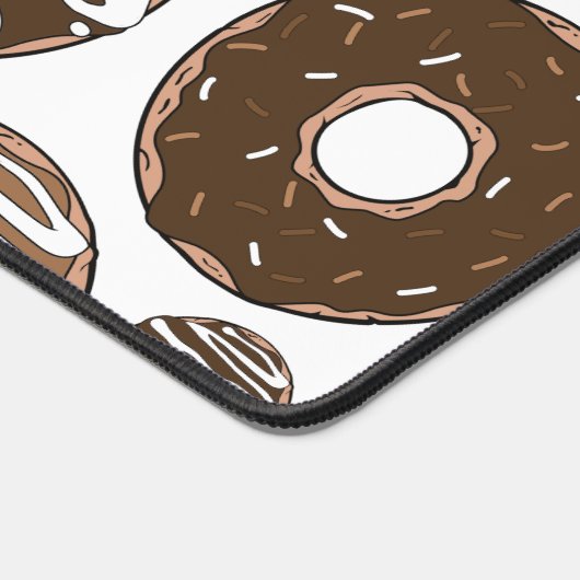 Donut Pattern, Chocolate Donuts, Karamel Donuts Schreibtischunterlage (Ecke)
