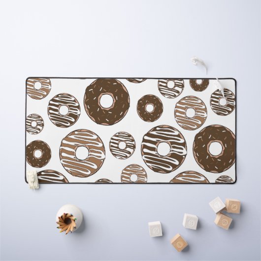 Donut Pattern, Chocolate Donuts, Karamel Donuts Schreibtischunterlage (Kindertisch)