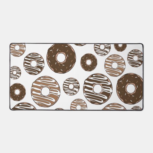 Donut Pattern, Chocolate Donuts, Karamel Donuts Schreibtischunterlage (Vorderseite)