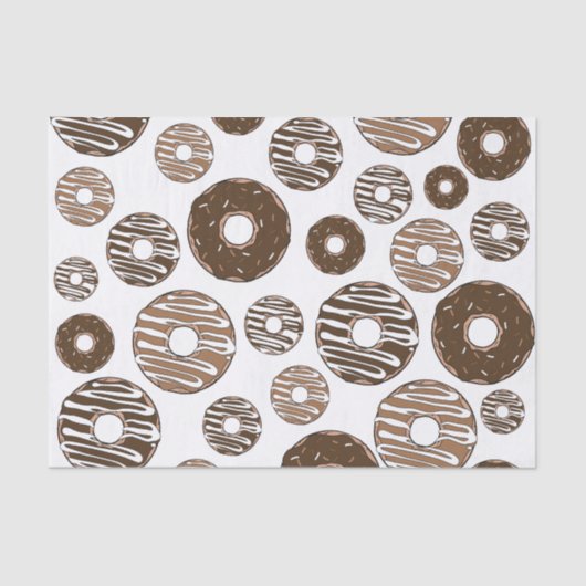 Donut Pattern, Chocolate Donuts, Karamel Donuts Seidenpapier (Vorderseite)