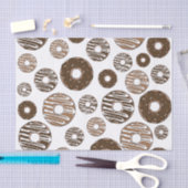 Donut Pattern, Chocolate Donuts, Karamel Donuts Seidenpapier (Handwerk)