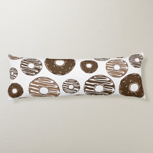 Donut Pattern, Chocolate Donuts, Karamel Donuts Seitenschläferkissen (Rückseite)