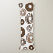 Donut Pattern, Chocolate Donuts, Karamel Donuts Seitenschläferkissen (Vorderseite Vertikal)