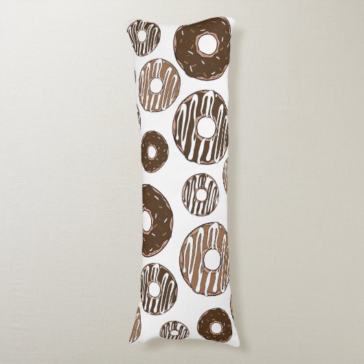Donut Pattern, Chocolate Donuts, Karamel Donuts Seitenschläferkissen (Vorderseite Vertikal)