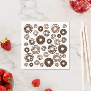 Donut Pattern, Chocolate Donuts, Karamel Donuts Serviette