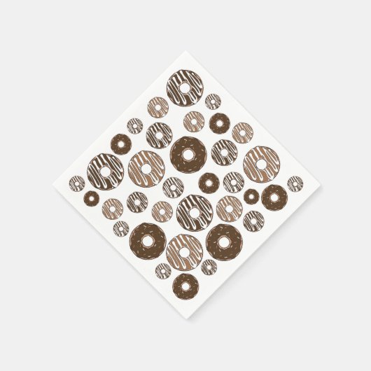 Donut Pattern, Chocolate Donuts, Karamel Donuts Serviette (Ecke)