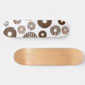 Donut Pattern, Chocolate Donuts, Karamel Donuts Skateboard (Horizontal)