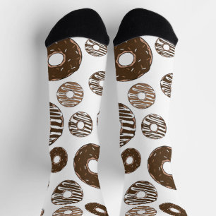 Donut Pattern, Chocolate Donuts, Karamel Donuts Socken