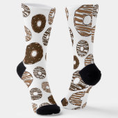 Donut Pattern, Chocolate Donuts, Karamel Donuts Socken (Gewinkelt)