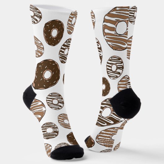 Donut Pattern, Chocolate Donuts, Karamel Donuts Socken (Gewinkelt)
