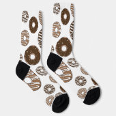 Donut Pattern, Chocolate Donuts, Karamel Donuts Socken (Rechts)