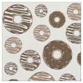 Donut Pattern, Chocolate Donuts, Karamel Donuts Stoff (Nahaufnahme)
