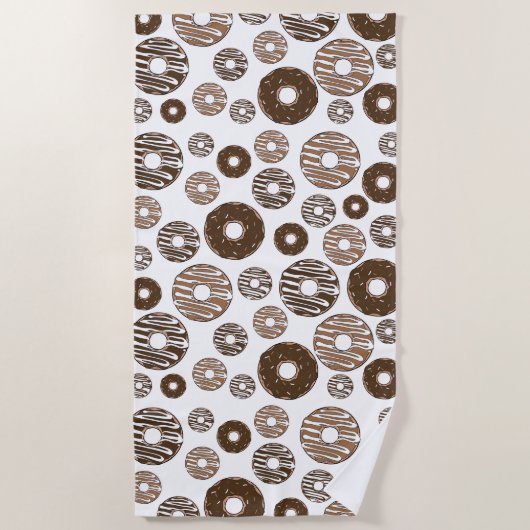 Donut Pattern, Chocolate Donuts, Karamel Donuts Strandtuch (Vorderseite)