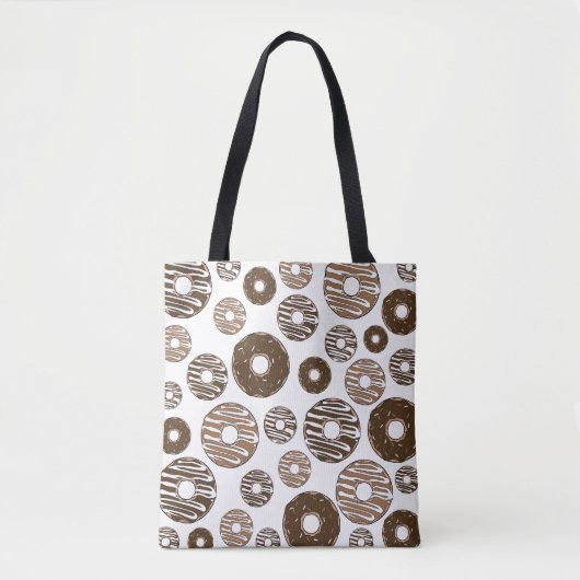 Donut Pattern, Chocolate Donuts, Karamel Donuts Tasche (Vorderseite)