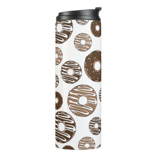Donut Pattern, Chocolate Donuts, Karamel Donuts Thermosbecher (Nach links gedreht)