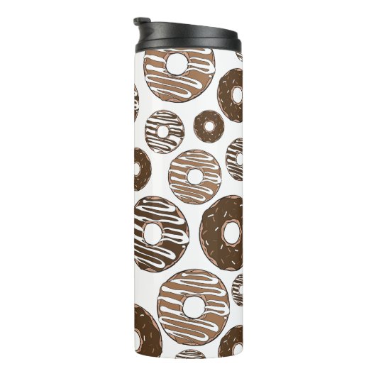 Donut Pattern, Chocolate Donuts, Karamel Donuts Thermosbecher (Nach rechts gedreht)