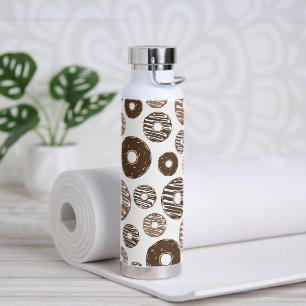Donut Pattern, Chocolate Donuts, Karamel Donuts Trinkflasche